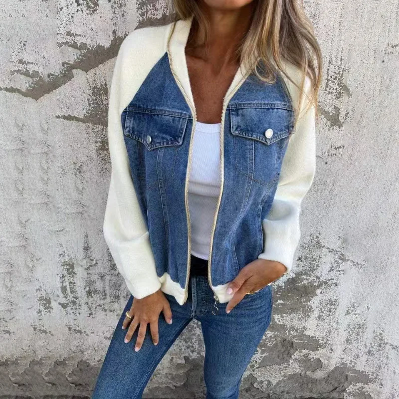 Sewing Jackets - CPSYM осень-зима новая джинсовая лоскутная куртка