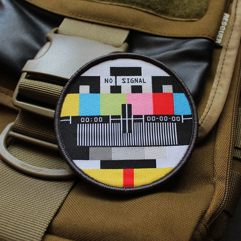 Sewing Label - NO SIGNAL ультратонкая тканая этикетка, значок,
