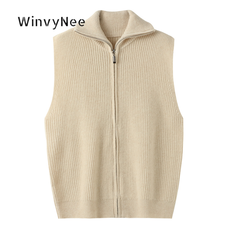 Sewing Vest - Женский вязаный жилет WinvyNee из чистой